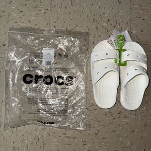 New! Big girls White Crocs Classic Slide sandals. Size 4  #Crocs